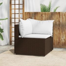 Canape D'angle De Jardin En Resine Tressee | 3 Places, Coussin Inclus, Resistant Aux Intemperies, Design Modulaire, Compact
