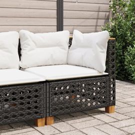 Canape D'angle Jardin En Resine Tressee Noir | Modulaire, 110 Kg Par Siege, Coussins Lavables, Resistant Aux Intemperies, Gain D'espace