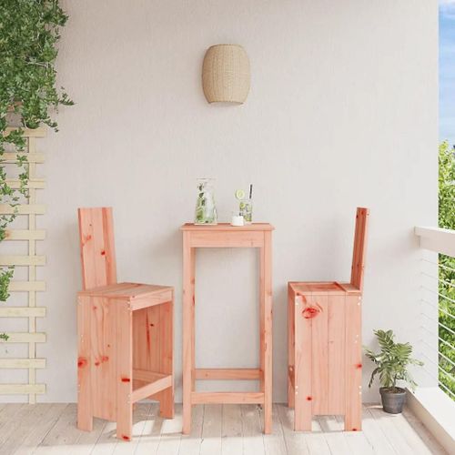 Tabourets De Bar En Bois Massif Douglas Lot De 2 | 40x42x120 Cm, Hauteur D'assise 75 Cm, Rustique Et Durable, Pour Patio Ou Balcon, Poids Max 110 Kg