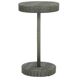 Table De Jardin En Resine Tressee | 60,5x106 Cm, Gris, Cadre Acier, Compact, Resistant Aux Uv, Facile A Nettoyer, Gain De Place