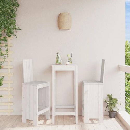 Tabourets De Bar En Bois Massif De Pin | Lot De 2, Hauteur 75 Cm, 40x42x120 Cm, Confortable Et Durable, Pour Interieur/Exterieur