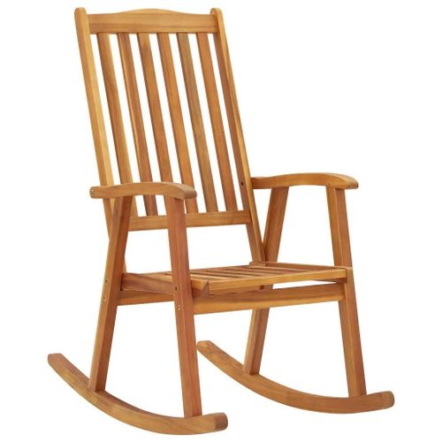 Chaise A Bascule En Bois D'acacia Massif | Design Vintage Intemporel, Dossier Haut, Resistant Aux Intemperies, Capacite 110 Kg, Salon/Terrasse