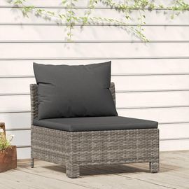 Canape Central De Jardin En Resine Tressee Gris | 2 Places, Coussin Inclus, Resistant Aux Intemperies, Cadre En Acier, Gain De Place, Compact