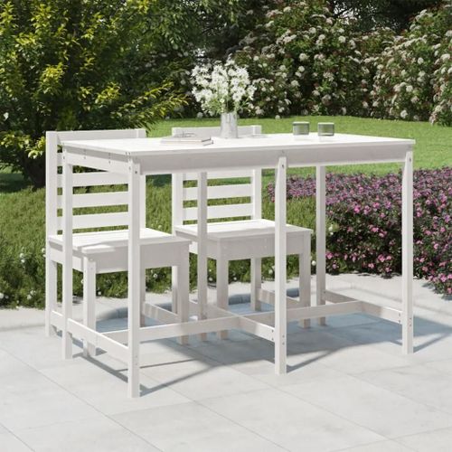 Table De Jardin En Bois Massif De Pin Blanc | 159,5x82,5x110 Cm, Cadre Stable, Dessus Robuste, Multifonctionnel Pour Terrasse Ou Balcon