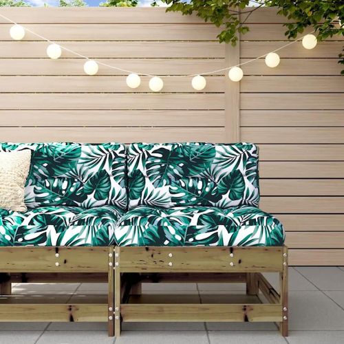 Canape Central En Bois De Pin Impregne | 3 Places, Design A Lattes, Coussin Moelleux, Resistant Aux Intemperies, Compact Pour Jardin/Patio/Terrasse