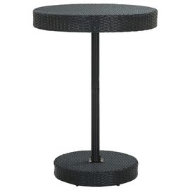 Table De Jardin En Resine Tressee | Noir, 75,5x106 Cm, Compact, Resistant Aux Uv, Facile A Nettoyer