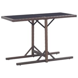 Table De Jardin En Resine Tressee Et Verre | 110x53x72 Cm, Style Moderne, Resistant Aux Intemperies, Gain De Place