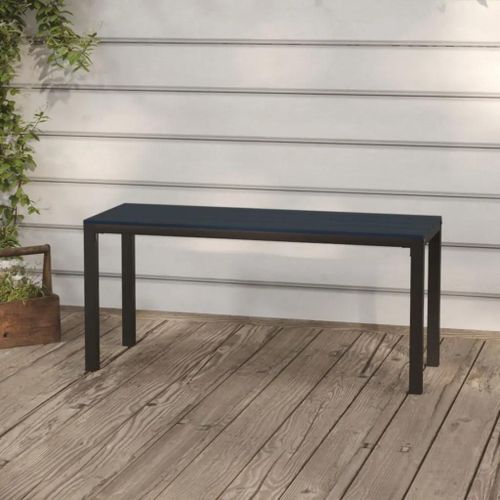 Banc De Jardin En Acier Et Wpc Noir | 110 Cm, Resistant Aux Intemperies, Compact, Gain De Place, Confortable