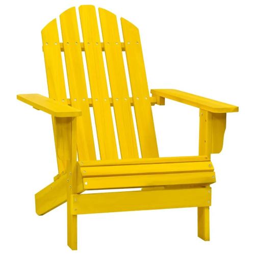 Chaise De Jardin Adirondack En Bois De Sapin Massif Jaune | Confort Ergonomique, Resistant Aux Intemperies, Structure Stable