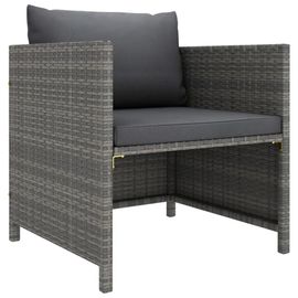 Canape De Jardin En Resine Tressee Gris | 3 Places Avec Coussins Amovibles, Resistant Aux Intemperies, Cadre En Acier, Configuration Modulaire
