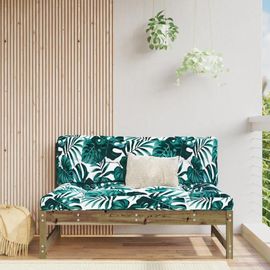 Canape Central En Bois De Pin Impregne | 120x80 Cm, Design A Lattes, Coussin Moelleux, Resistant Aux Intemperies, Cadre Robust