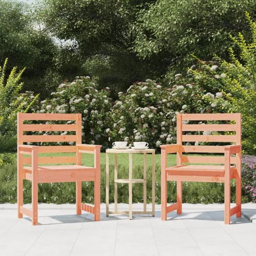 Chaises De Jardin En Bois Massif De Douglas Lot De 2 | 60x48x91 Cm, Stable Et Durable, Design Pratique Pour Terrasse Et Jardin