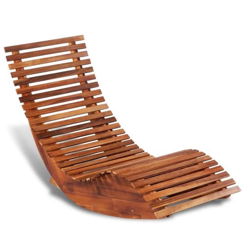 Chaise Longue Basculante En Bois D'acacia | Resistant Aux Intemperies, Support 110 Kg, Confort Ergonomique, Gain De Place, Interieur/Exterieur