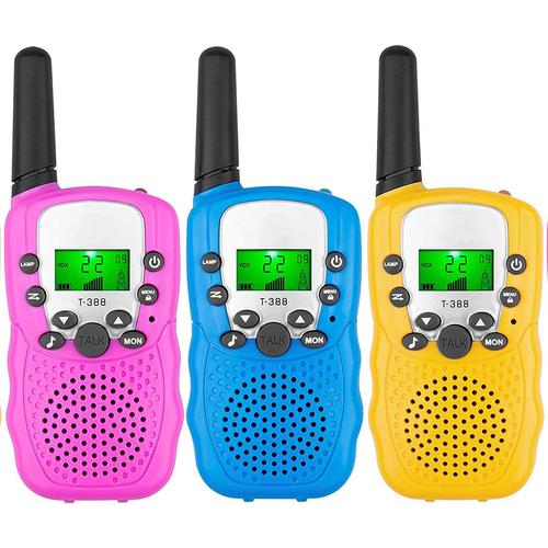 Talkie Walkie Enfants 3 Pack, Portée Longue Distance Avec Flashlight Intégré Pour Enfants De 3 À 12 Ans