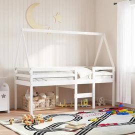 Toit De Lit Pour Enfants Blanc 199x95,5x88cm Bois De Pin Massif