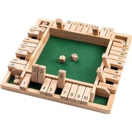 Plateau de jeu de dés en bois avec 12 chiffres, boîte fermée