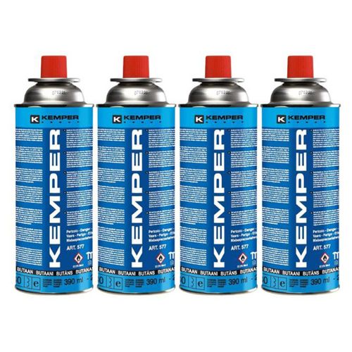 Cartouche gaz 220g butane Pack de 4 Bouteilles de gaz UN2037 Bonbonne pour appareils à gaz KEMPER