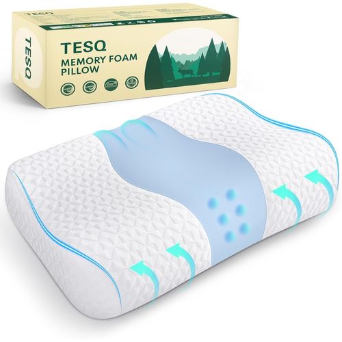 Yemaesre-Memory Foam Pillow Height Adjustable - Deep Sleep Pillow With Cool Feel And Slow Response, Ideal For Home Use 40 X 60 Cm