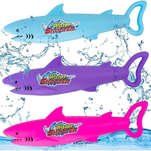 Ensembles De Pistolets À Eau Pour Enfants - Jouet De Requin Cartoon, Distance De Tir Longue - Parfait Pour Garçons Et Filles