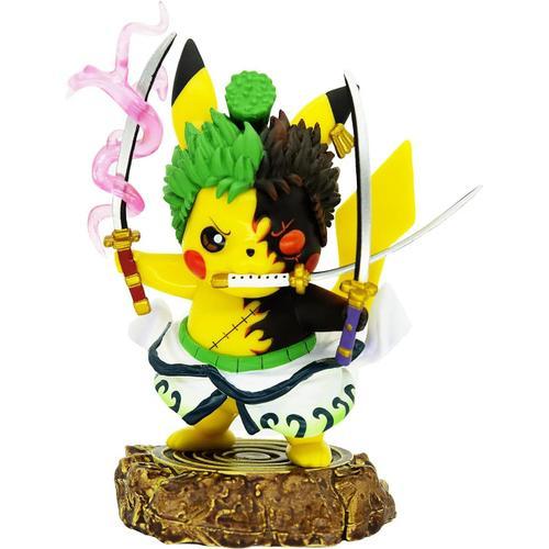 Figurine Pikachu Cosplay Roronoa Zoro - Figure Anime One Piece - Jouet Collectible Statue - Cadeau D'anniversaire