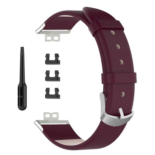 Montre Intelligente Bracelet De Remplacement En Cuir Vin Rouge Bracelet De Montre Intelligente Pour Montre Fit