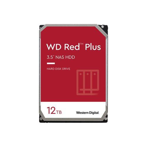 WD Red Plus WD120EFBX - Disque dur - 12 To - interne - 3.5" - SATA 6Gb/s - 7200 tours/min - mémoire tampon : 256 Mo