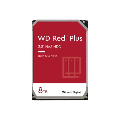 WD Red Plus WD80EFBX - Disque dur - 8 To - interne - 3.5" - SATA 6Gb/s - 7200 tours/min - mémoire tampon : 256 Mo