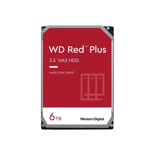 WD Red Plus WD60EFZX - Disque dur - 6 To - interne - 3.5" - SATA 6Gb/s - 5400 tours/min - mémoire tampon : 128 Mo