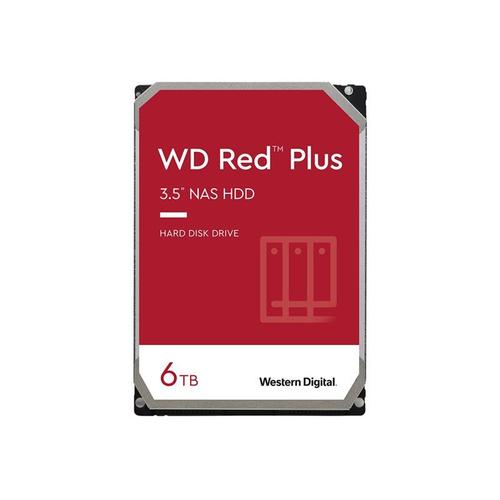 WD Red Plus WD60EFPX - Disque dur - 6 To - interne - 3.5" - SATA 6Gb/s - 5400 tours/min - mémoire tampon : 256 Mo