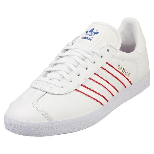 Adidas Gazelle Homme Baskets Blanc Rouge