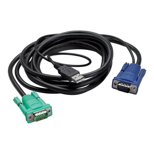 APC - Câble clavier / vidéo / souris (KVM) - USB, HD-15 (VGA) (M) pour HD-15 (VGA) (M) - 3.66 m - noir - pour P/N: AP5201, AP5202, AP5808, AP5816, KVM1116R