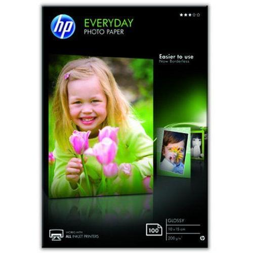 HP Everyday Photo Paper - Papier photo brillant - 8 millièmes de pouce 100 x 150 mm - 200 g/m² - 100 feuille(s) - pour PageWide MFP 377dw; PageWide Pro 452dwt