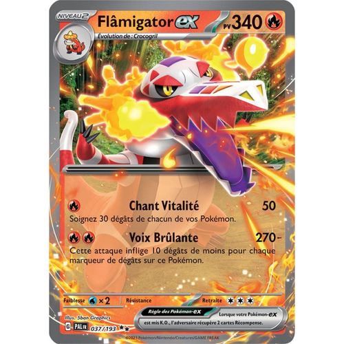 Flâmigator Ex - Ev2: Évolutions À Paldea - 037/193 - Carte Pokémon En Français