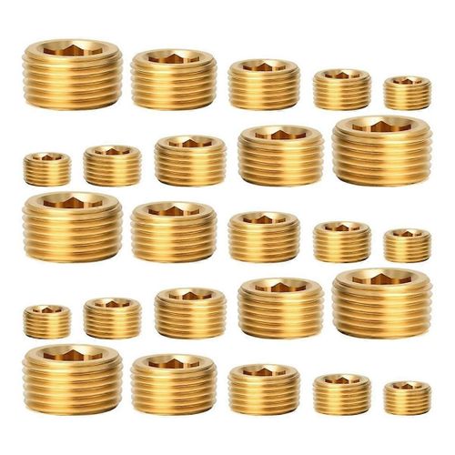 Kit combiné d¿accessoires de bouchon de tuyau en acier au carbone, bouchon de manchon de filetage hexagonal mâle NPT pour Seali