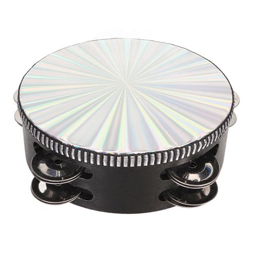 6 Pouces Tambourins Double Rangée Mélodieux Poli Réfléchissant Tambour À Main Tambour Tenu À La Main Pour Les Fêtes De Concerts Ktv