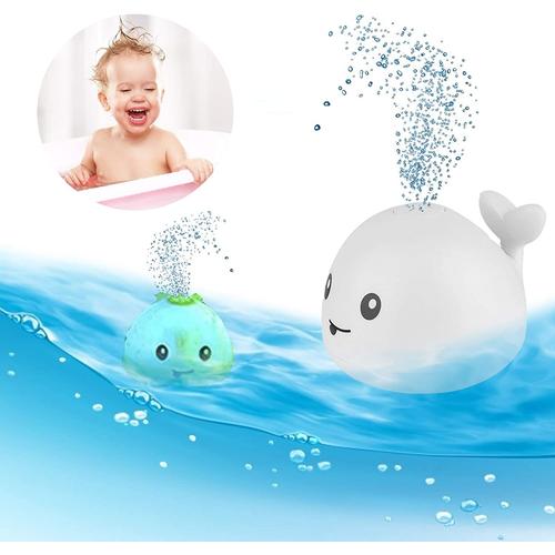 Jouets De Bain Pour Bébé Jouets Aquatiques, Jouets De Bain Flottants À Induction De Pulvérisation De Baleine Avec Lumières Et Musique, Jouets De Bain De Baleine De Piscine À Partir De 1 Cadeau De Bébé Pour Tout-Petits