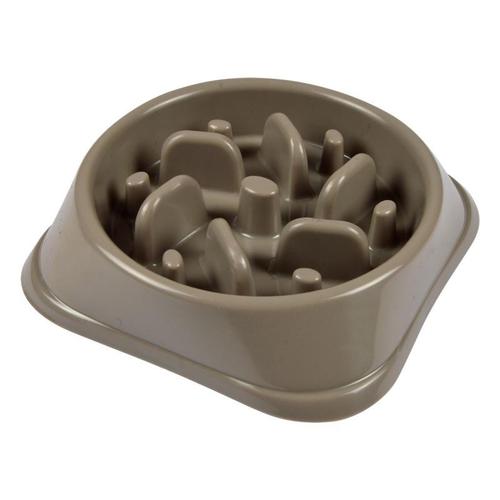 Paris Prix - Gamelle Pour Chien & Chat "Anti-Glouton" 19cm Taupe