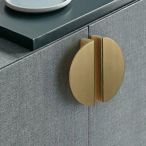 2 Pack demi-rond en forme de lune Poignées de tiroir en laiton d¿or Tire pour la cuisine Chambre Armoire Porte Meubles Tiroir en aluminium Poignées
