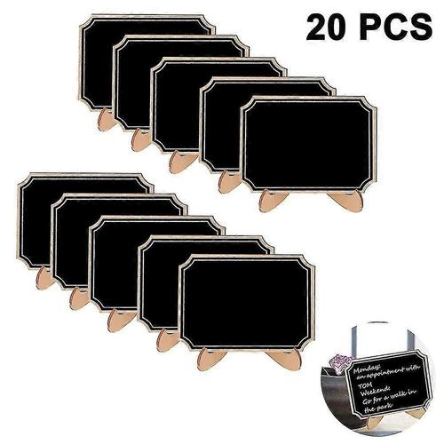 Mini Panneaux De Tableau 20 Packs - Étiquettes En Bois Avec Marqueur Craie Liquide - Support Inclus