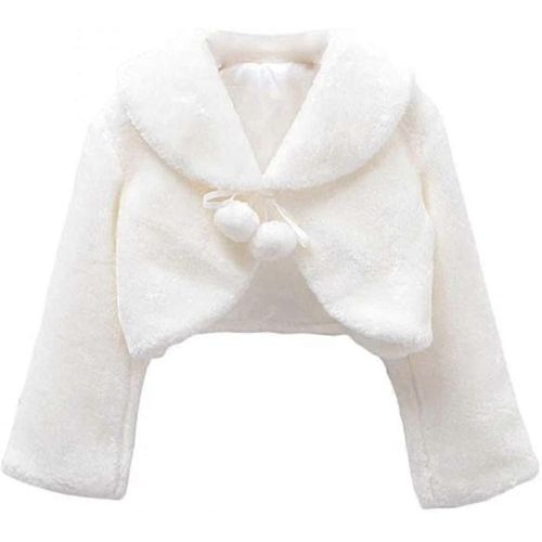 Fille Princesse Fausse Fourrure Fleur Boléro Haussement D¿Épaules Robe De Mariée, Largeur Des Épaules Environ 45cm, Longueur Environ 45cm