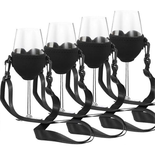 Pack De 4 Porte-Verres À Vin À Suspendre Porte-Verre À Vin Pour Suspendu Porte-Gobelet Festival Porte-Verre À Vin Pour Noël Anniversaire Mariage (noir)