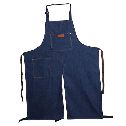 Mode Poterie Denim Split Leg Tablier Réglable Neck Strap pour Artiste