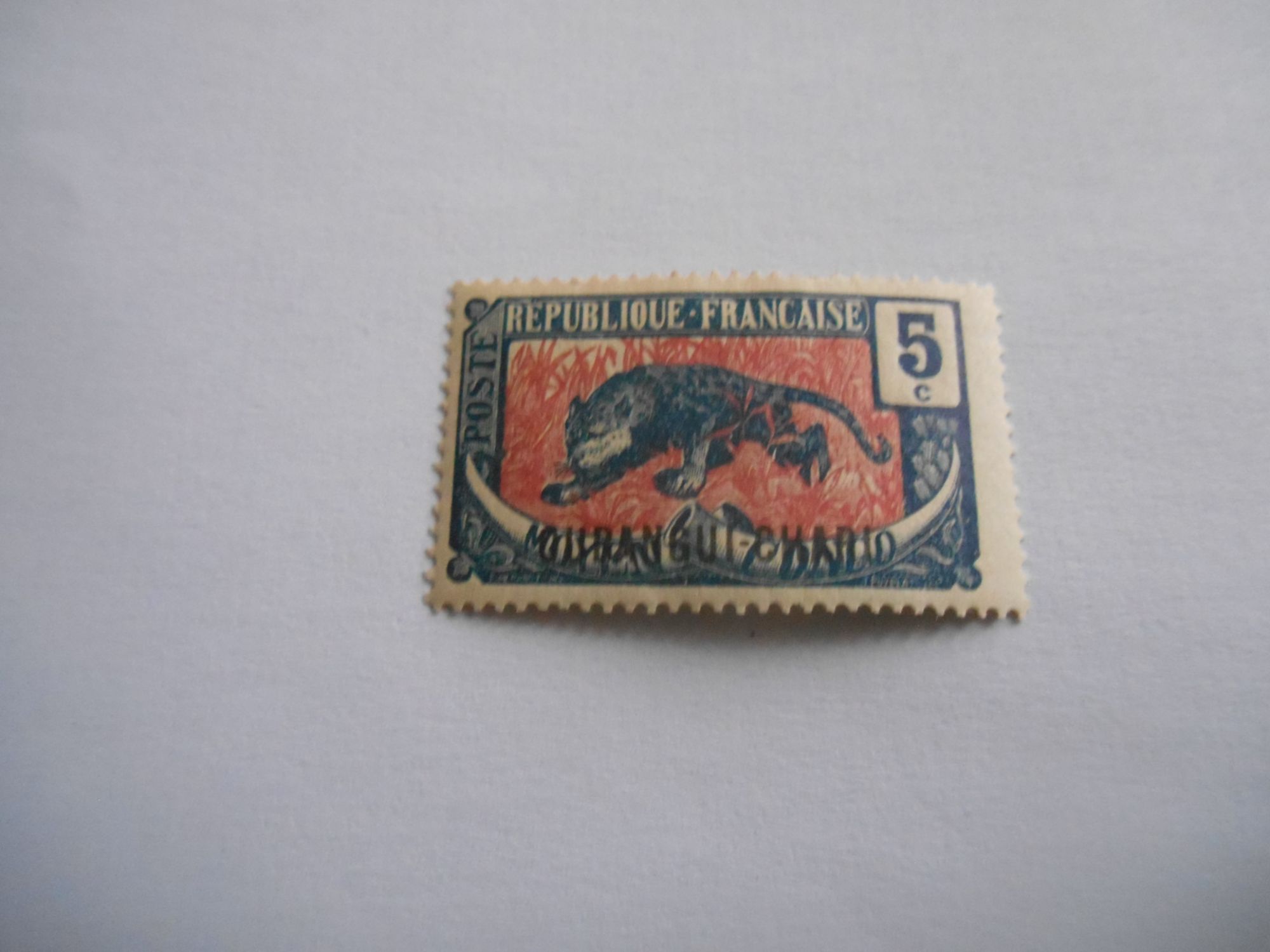 Timbre Colonie Francaise, Oubangui-Chari-Tchad, Moyen Congo Yt 28 Neuf* 1922