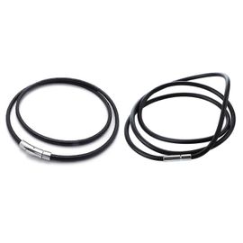Collier De Cordon De Cou En Caoutchouc De 25,5 Po De 25,5 Po Avec Fermeture En Acier Inoxydable