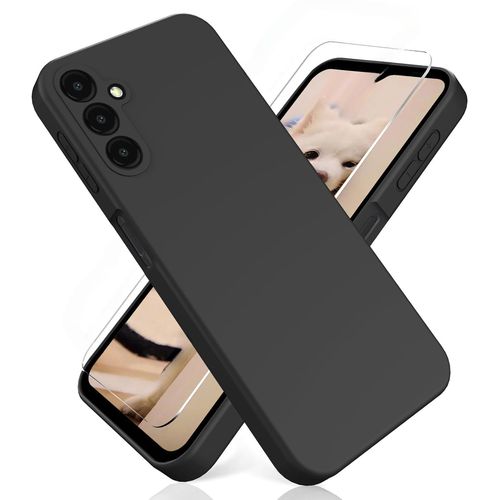 Coque Noir Pour Samsung Galaxy A54 5g (6,4") Et Verre Trempé Film Protection Ecran Little Boutik®
