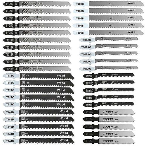 40Pcs scie sauteuse scie sauteuse ensemble de lames, lames de scie sauteuse pour le travail du bois et du métal