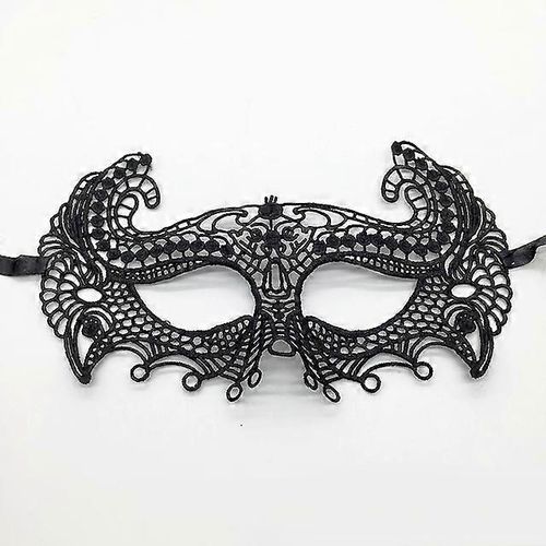 En Forme De Femme Sexy Dentelle Masque Pour Les Yeux Pour Le Carnaval Halloween Mascarade Animal Demi-Visage Fête Masque Cosplay Fournitures Festives Noir