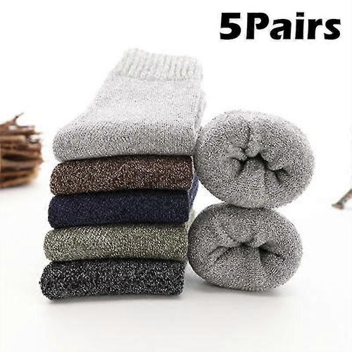 5paires Épaissir Laine Chaussettes Hommes Haute Qualité Serviette Garder Au Chaud Chaussettes D¿Hiver Coton Cadeau De Noël Pour Homme Thermique Contre Chaussette Froide