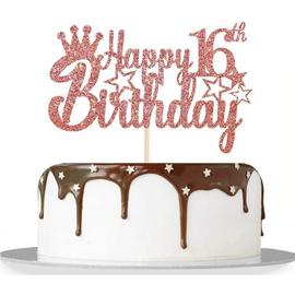 Decoration Gateau Anniversaire 1 ans Joyeux Anniversaire 1 ans Cake Topper  Happy 1th Birthday Gateau Decoration Noir Or Decor Gateau Coeurs Étoiles  pour Garçon et Fille 1 ans Fête d'anniversaire : 