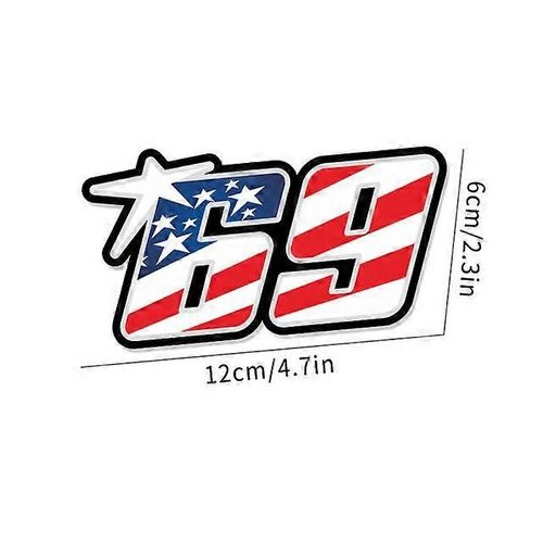 Drapeau Des États-Unis Numéro 69 Moto Réservoir De Carburant Casque Autocollants Motocross Corps Cool Décalcomanies Pour Ktm Yamaha Mt07 Kawasaki Z900 Bmw S1000rr